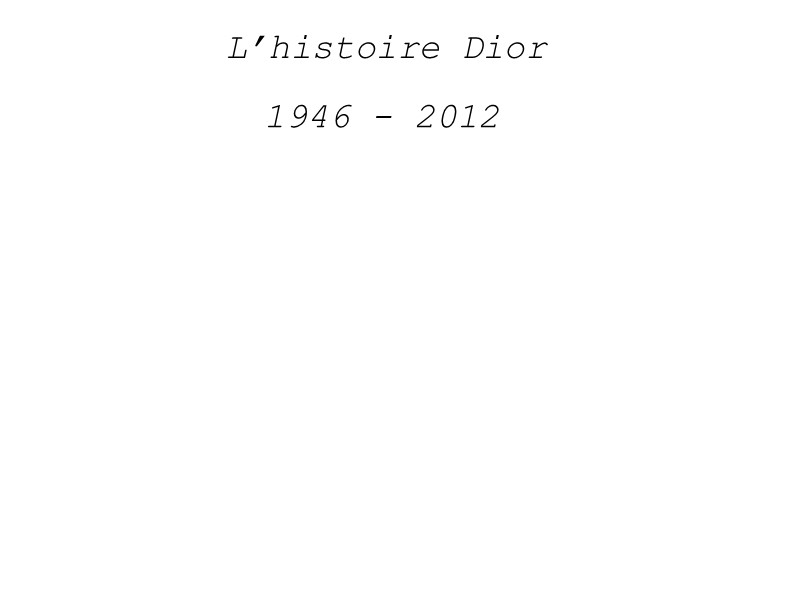 L’histoire Dior 1946 - 2012